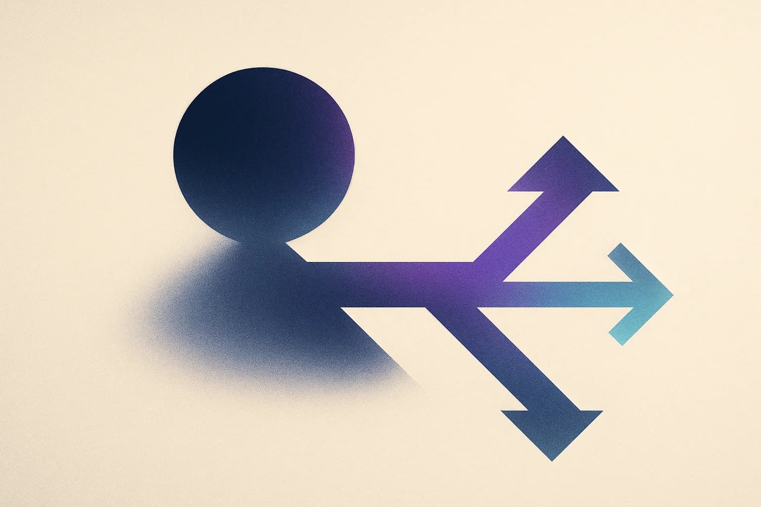 A thoughtful decision point branching into considered paths